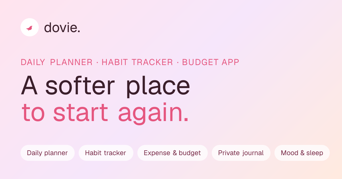 Dovie: Daily Planner, Habit Tracker & Budget App